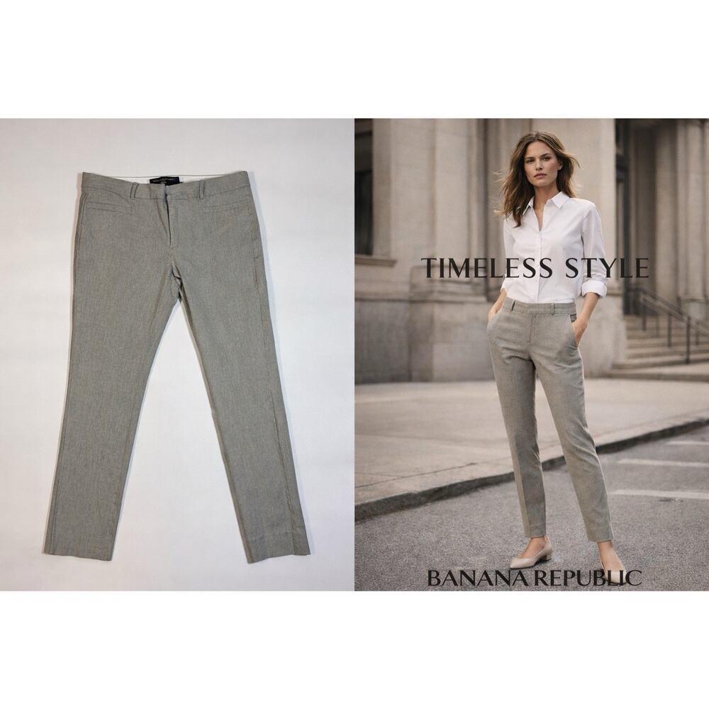 Banana Republic Sloan Fit Pants Women’s Size 8 Gray Stretch Dress Work Slacks